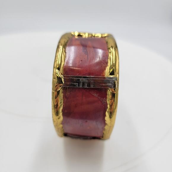 Cuff Bracelet Red Gold Handmade Copper & Brass Bangle Statement Bracelet - Picture 5 of 13